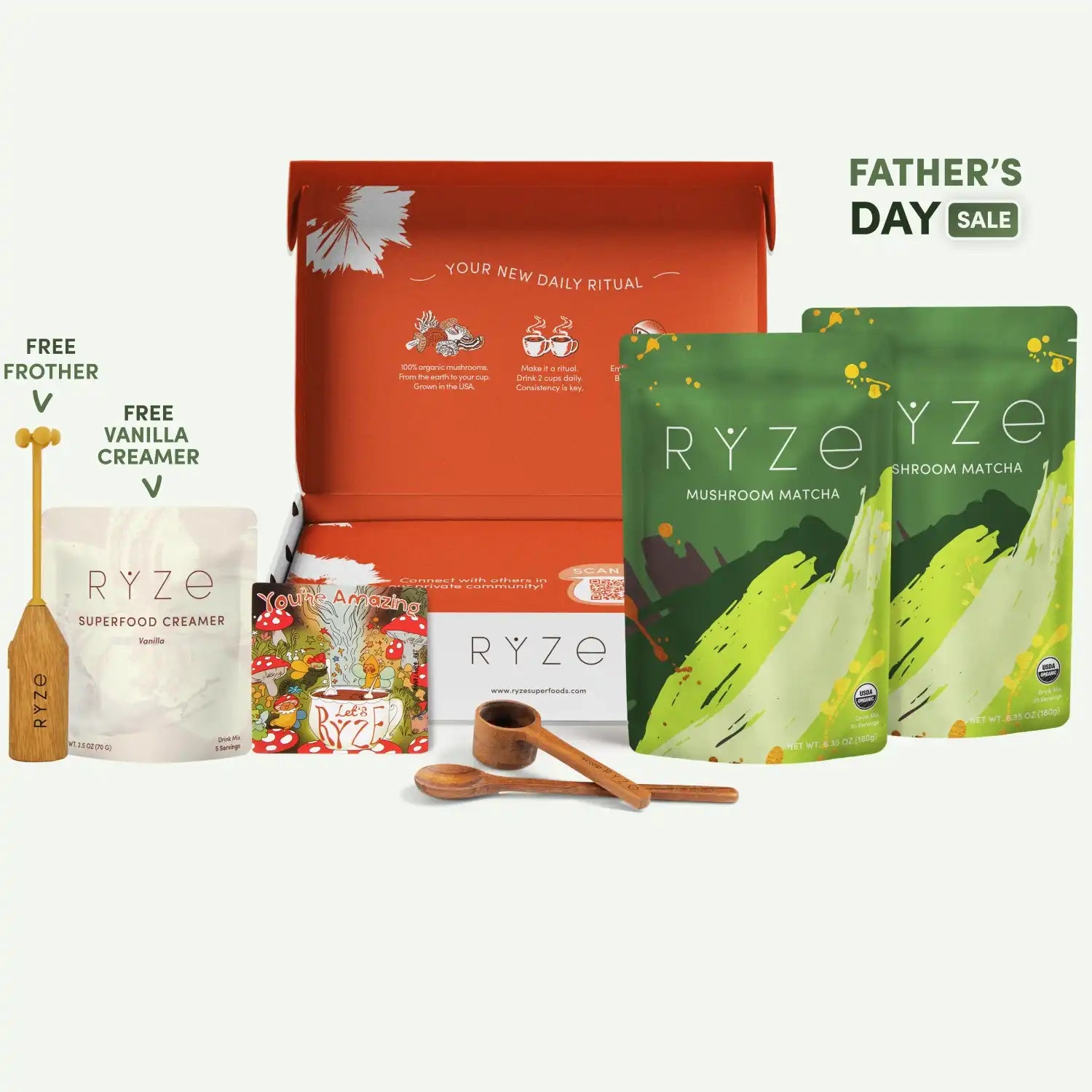 RYZE Mushroom Matcha Starter Kit (60 Servings)
